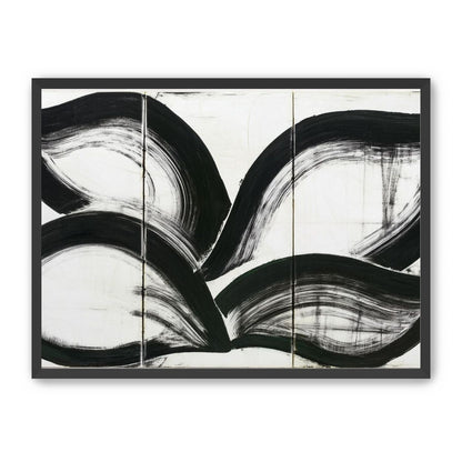 Black arcs across white panels