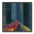 Red train in blue towers