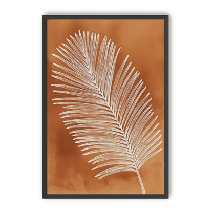 Palm frond in white ink