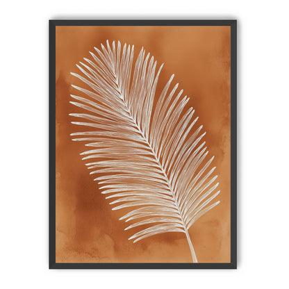 Palm frond in white ink