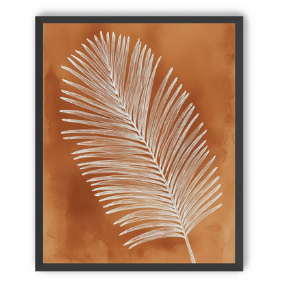 Palm frond in white ink