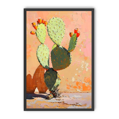 Prickly pear in sunlit plaster