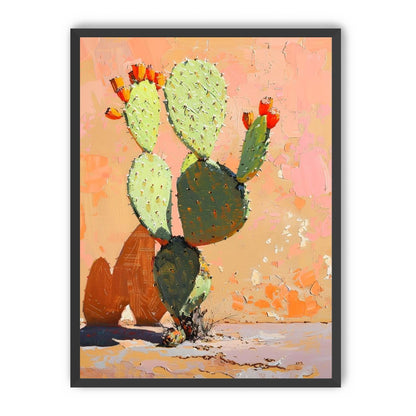 Prickly pear in sunlit plaster