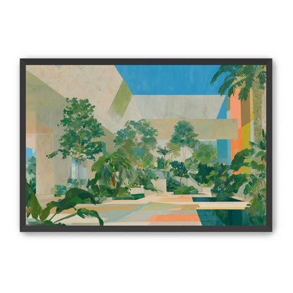 Courtyard where trees meet walls