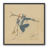 Blue skier in pale snow