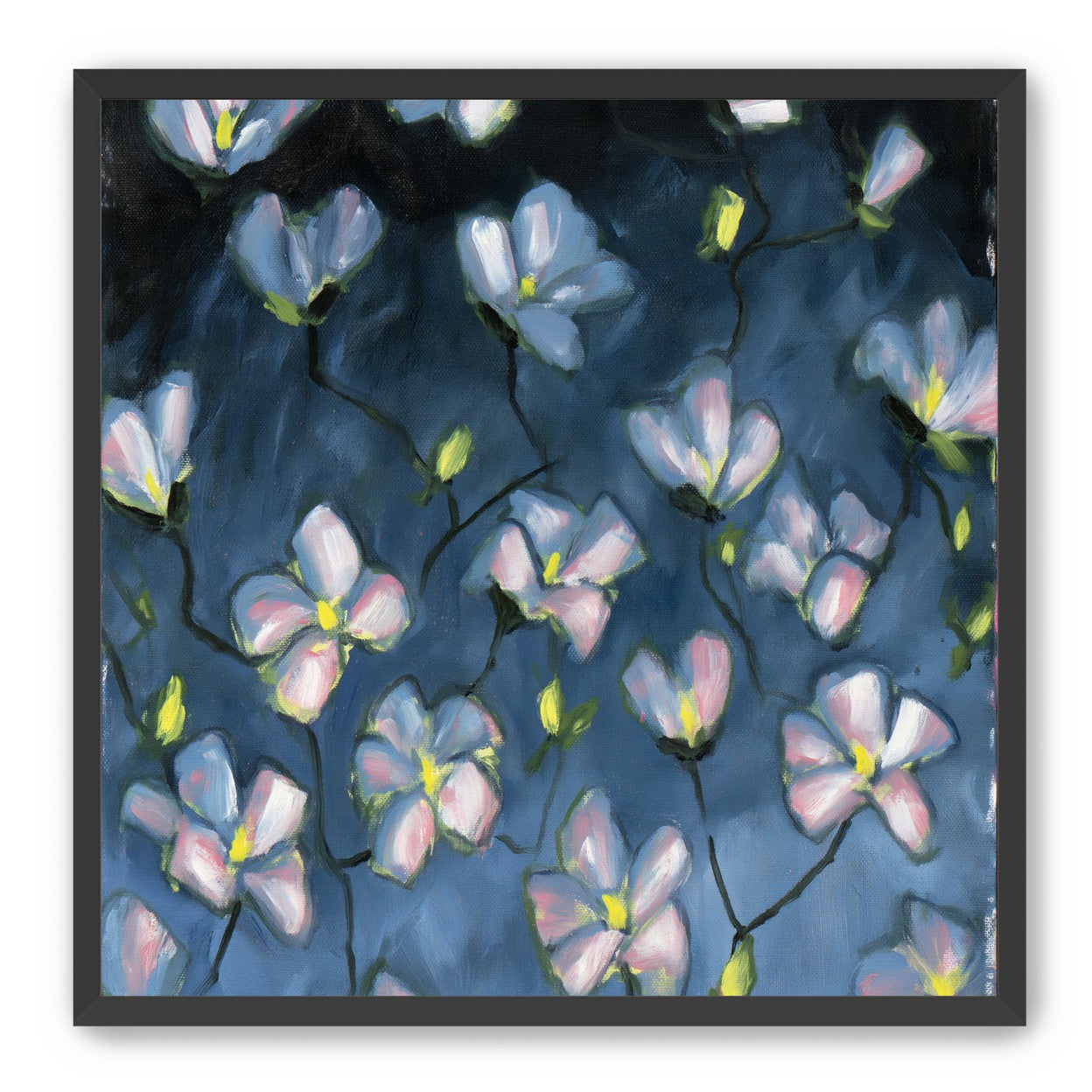 Soft blossoms in blue dusk