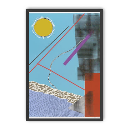 Yellow disc and crossed lines