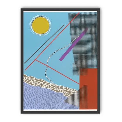 Yellow disc and crossed lines