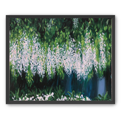 Pale blossoms in green shade