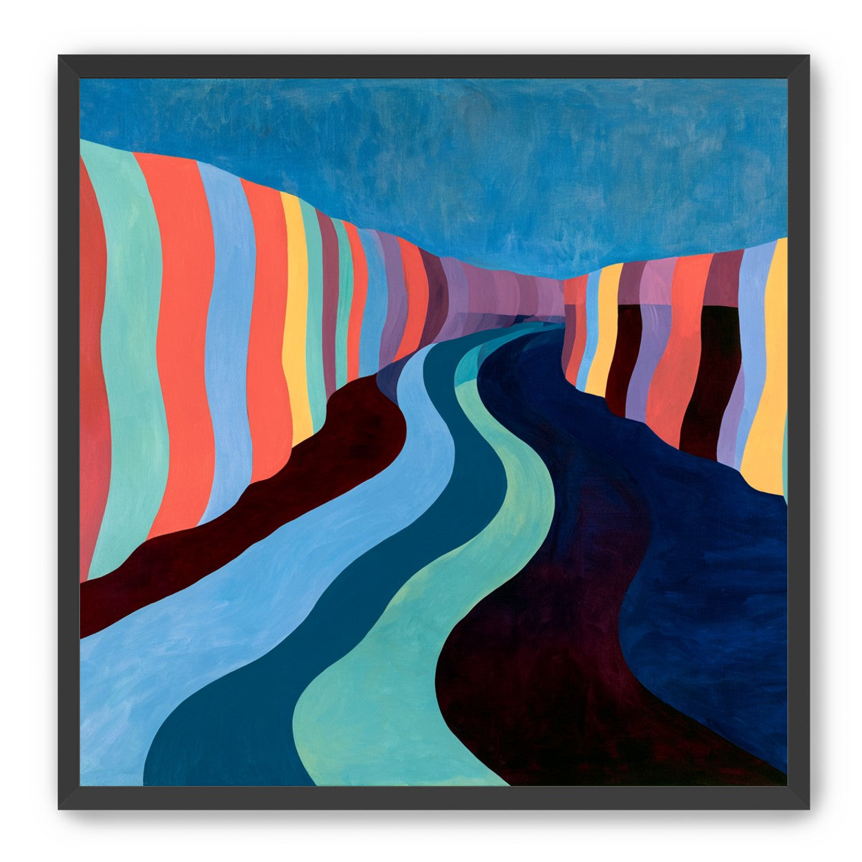 Coral stripes along the bend