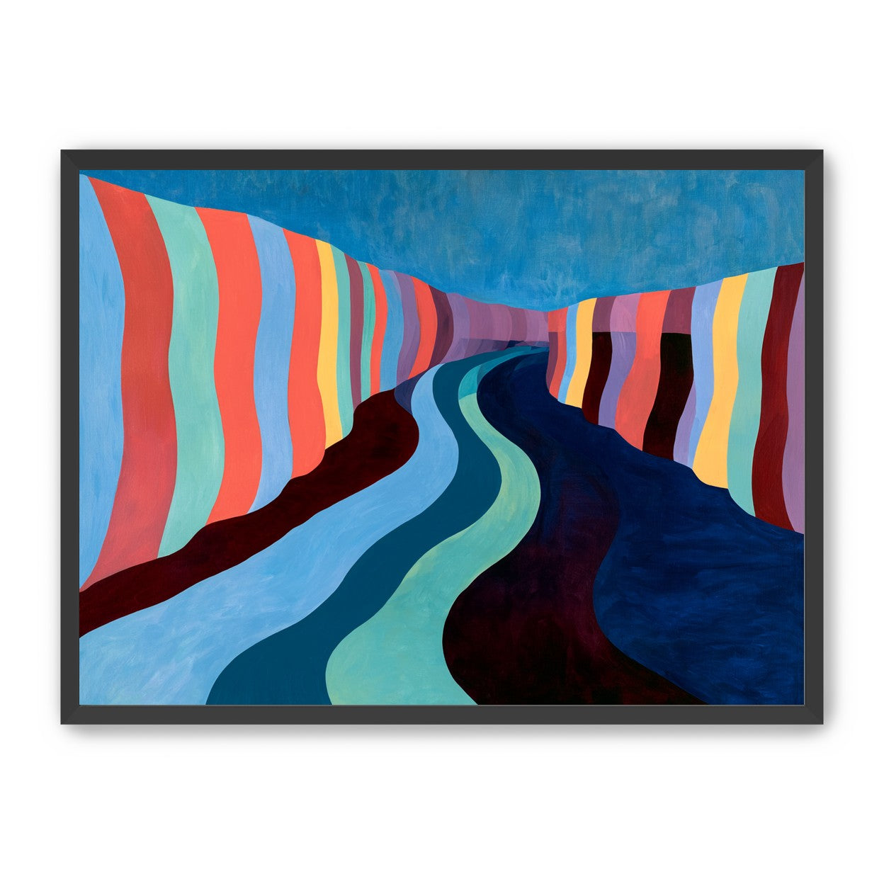 Coral stripes along the bend