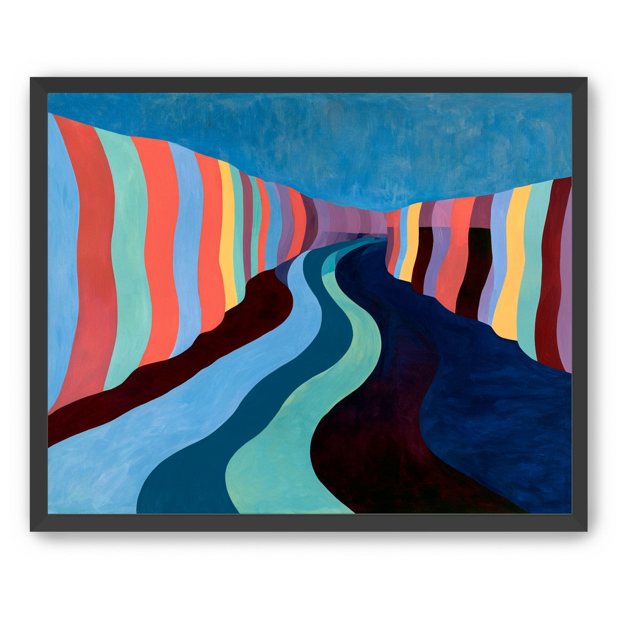 Coral stripes along the bend