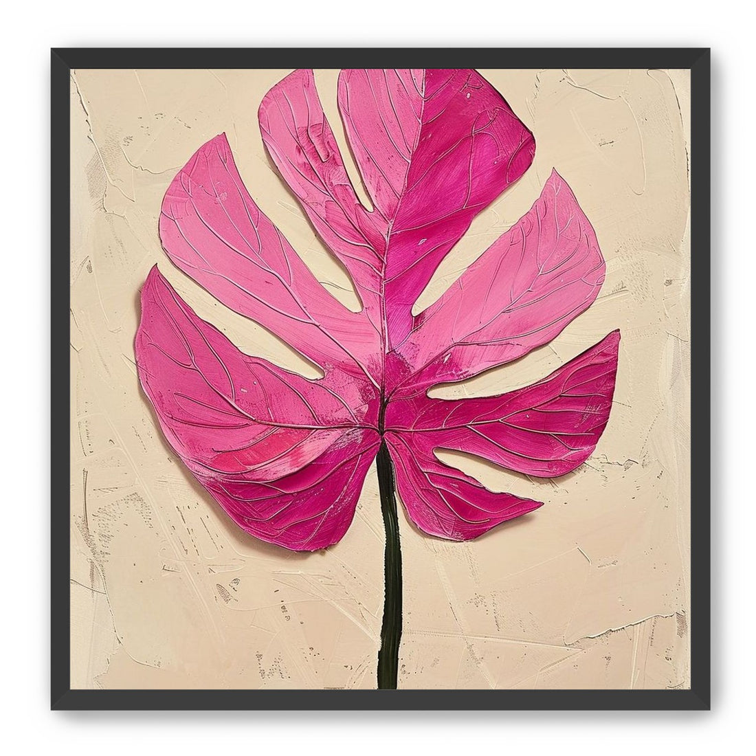 Pink leaf on plaster white
