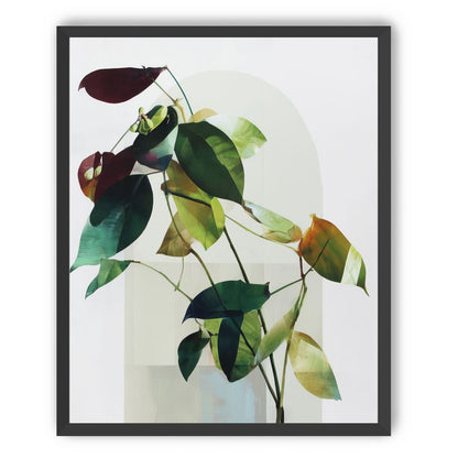 Leaves across a pale arch