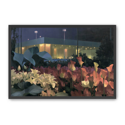 Calla lilies by the glass hall