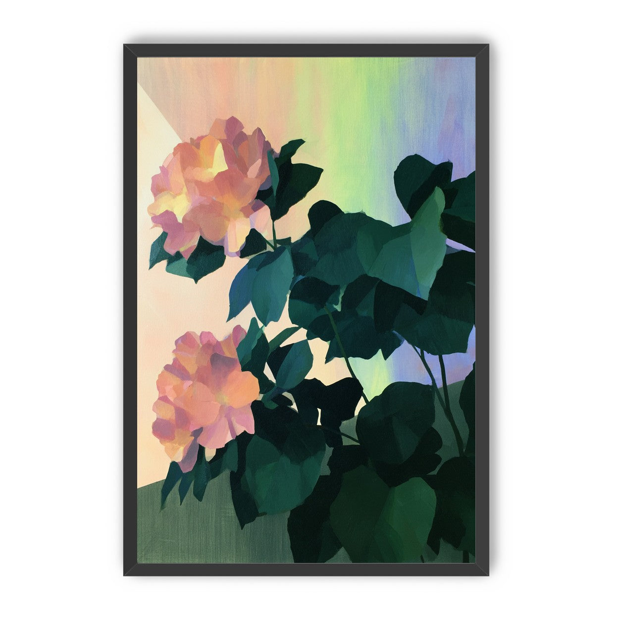 Roses against a pastel sky