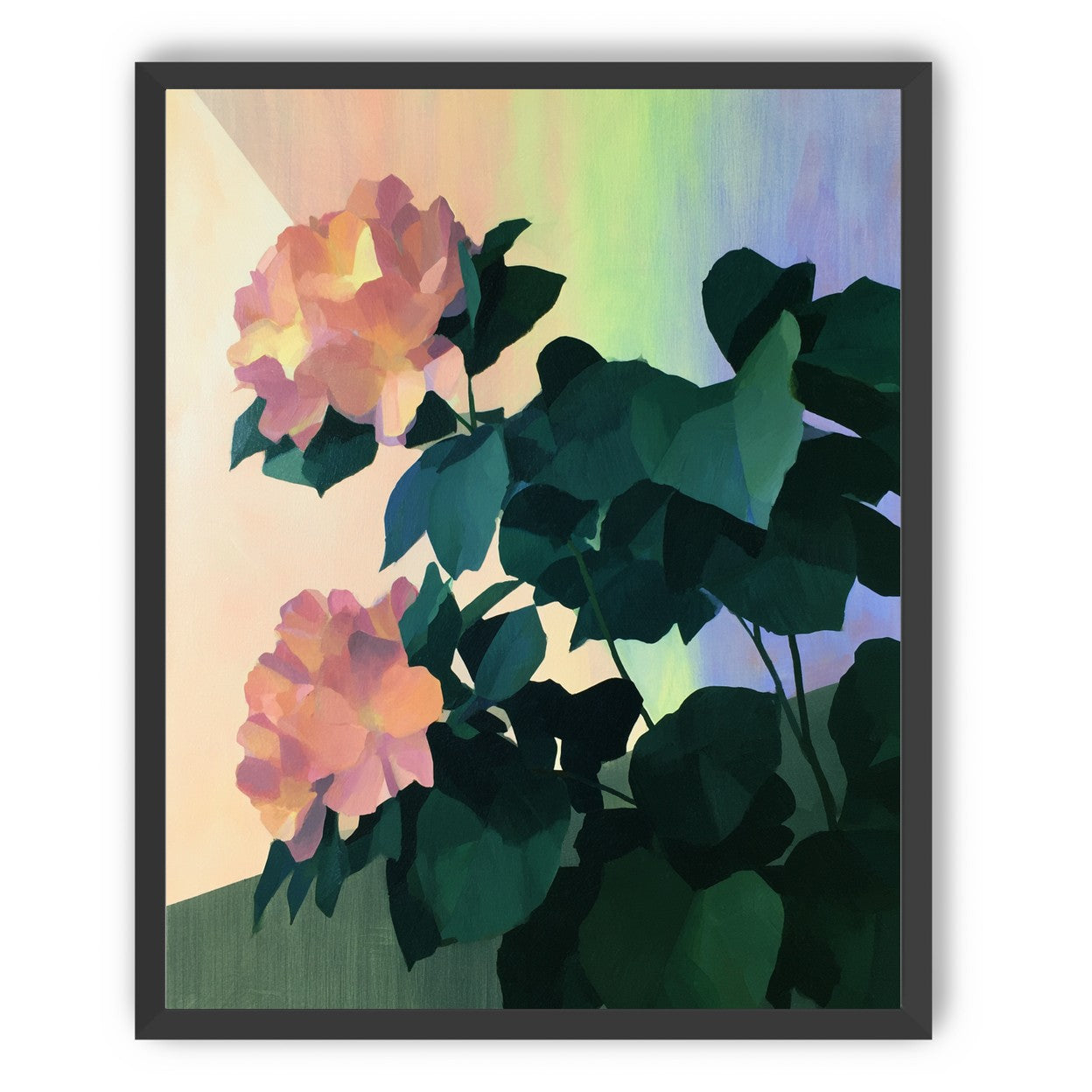 Roses against a pastel sky