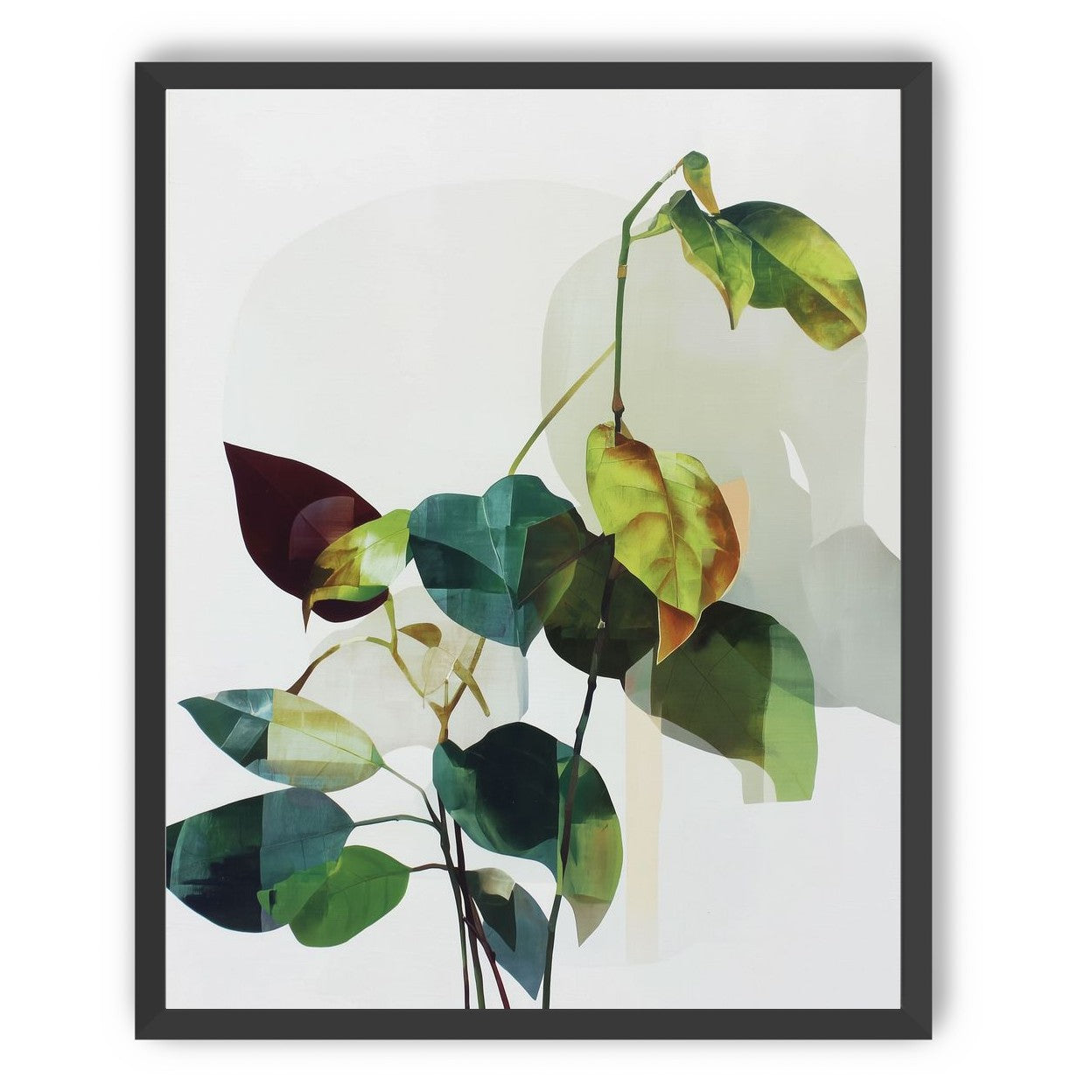 Leaves within pale shadows