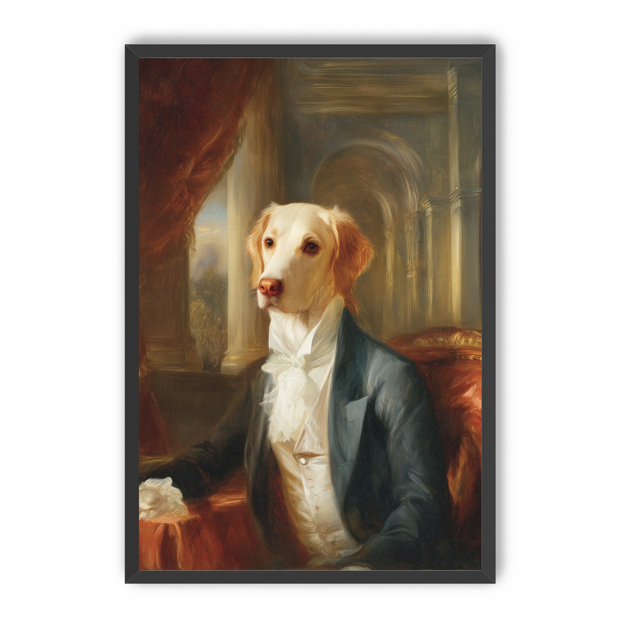 A dog in formal wear
