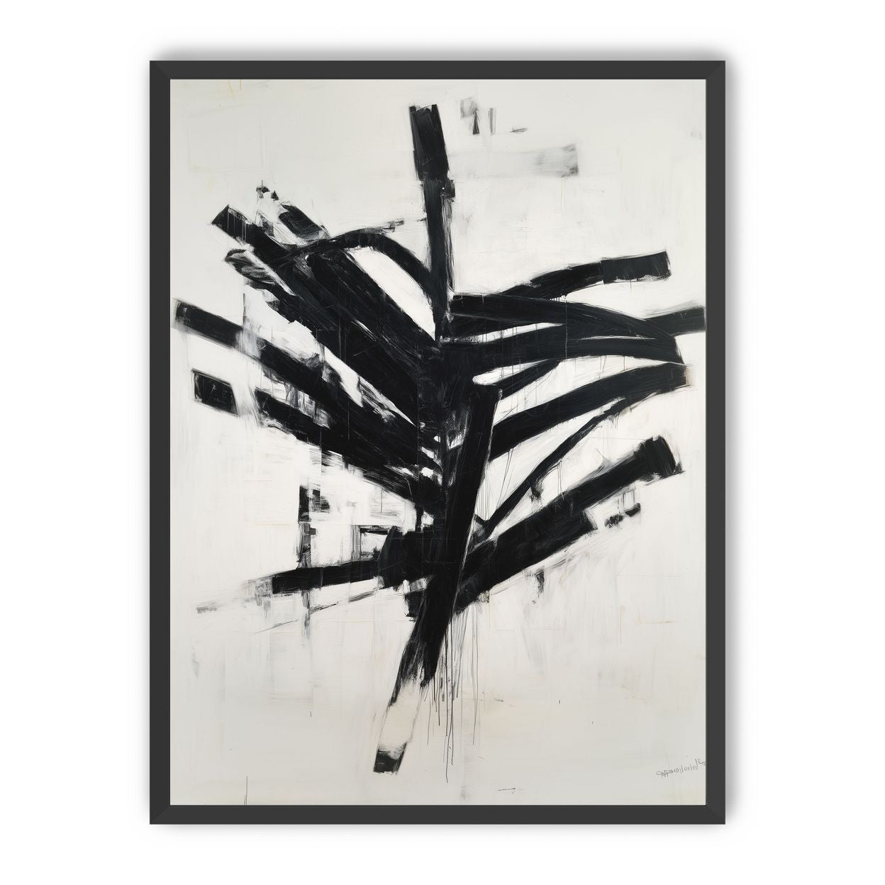 Black mass across white field