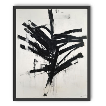 Black mass across white field