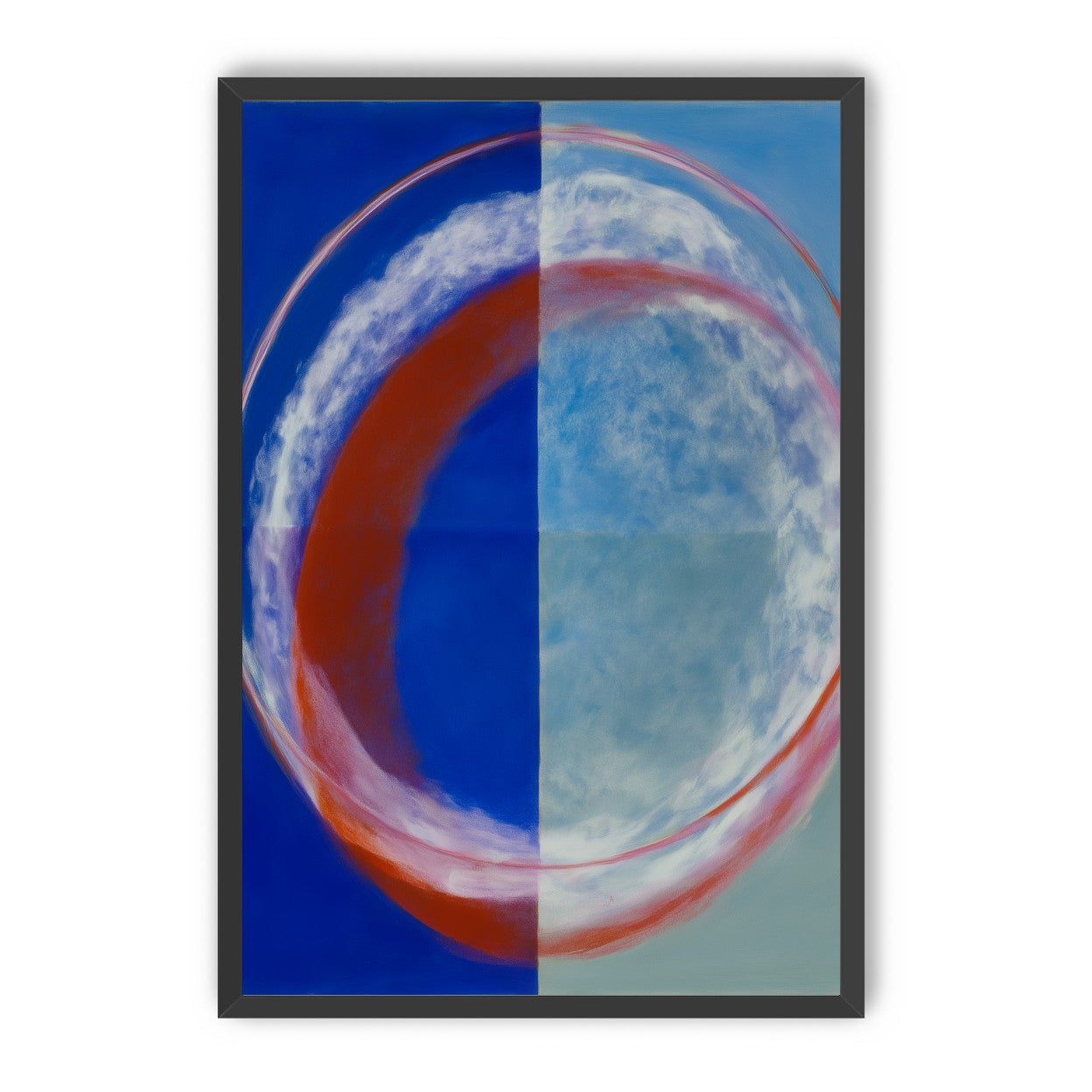 Red rim on divided blue