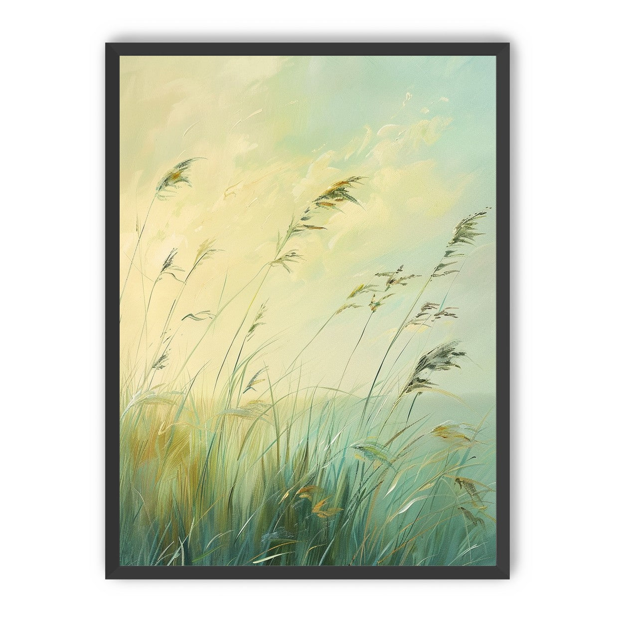 Windbent beach grass sky