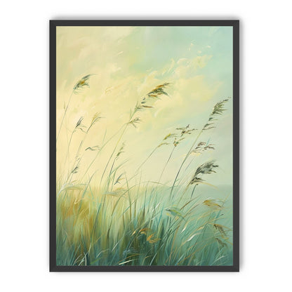 Windbent beach grass sky