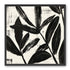 Black leaves on white grain
