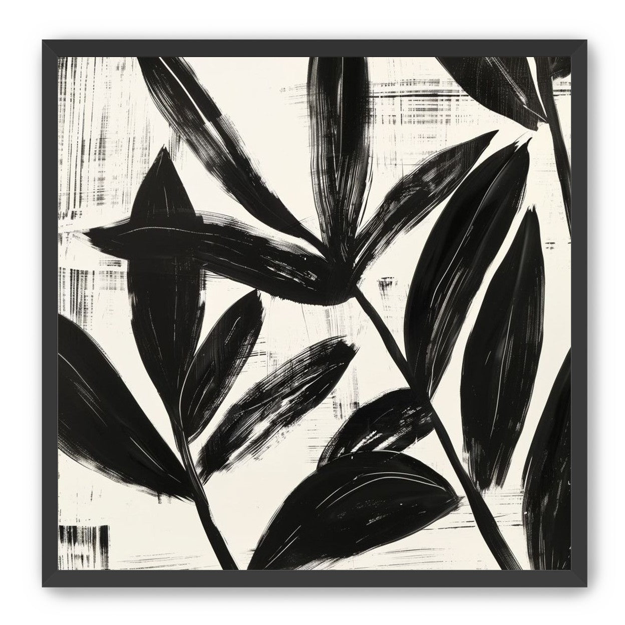 Black leaves on white grain