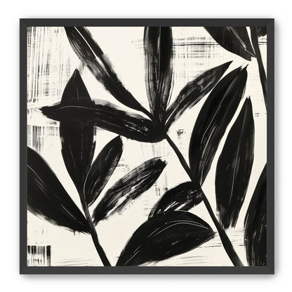 Black leaves on white grain