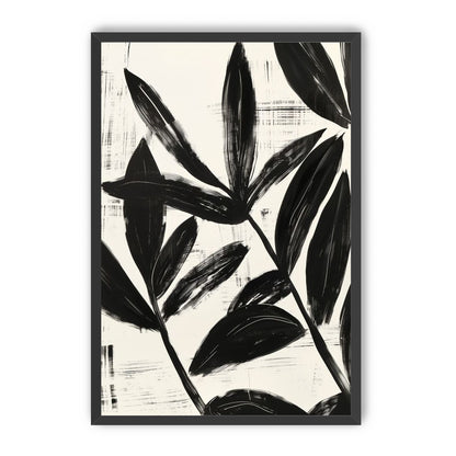 Black leaves on white grain