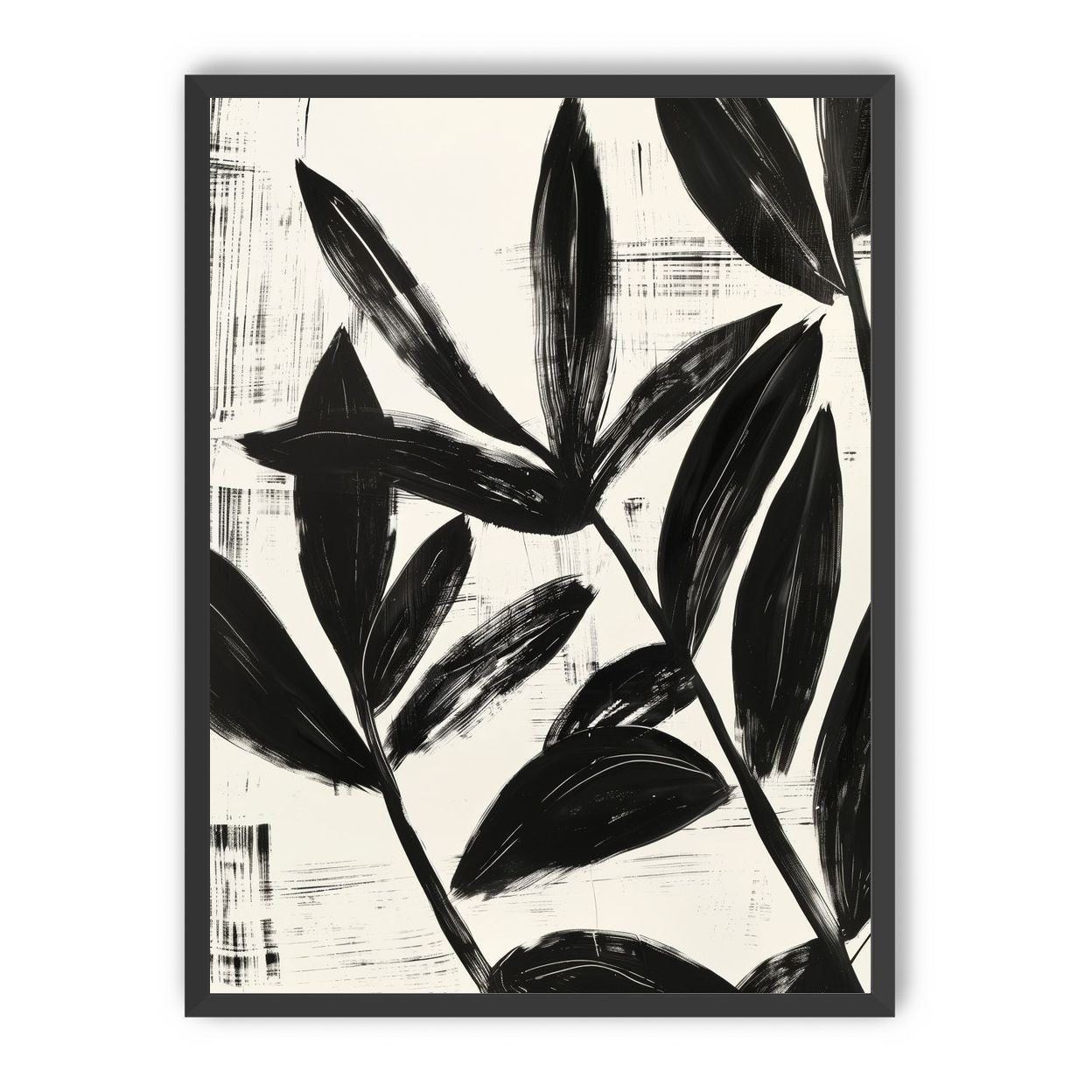 Black leaves on white grain