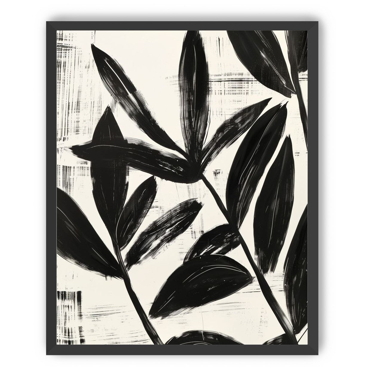 Black leaves on white grain