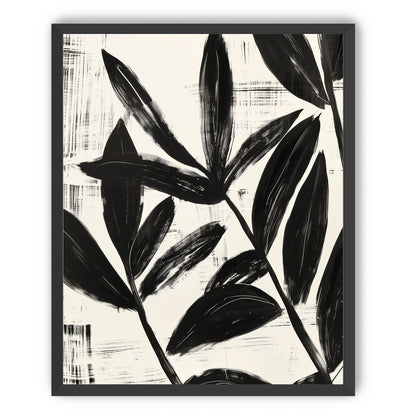 Black leaves on white grain