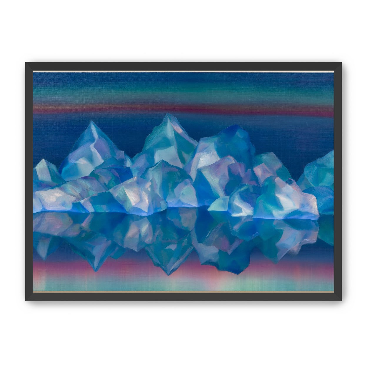 Icebergs in banded twilight