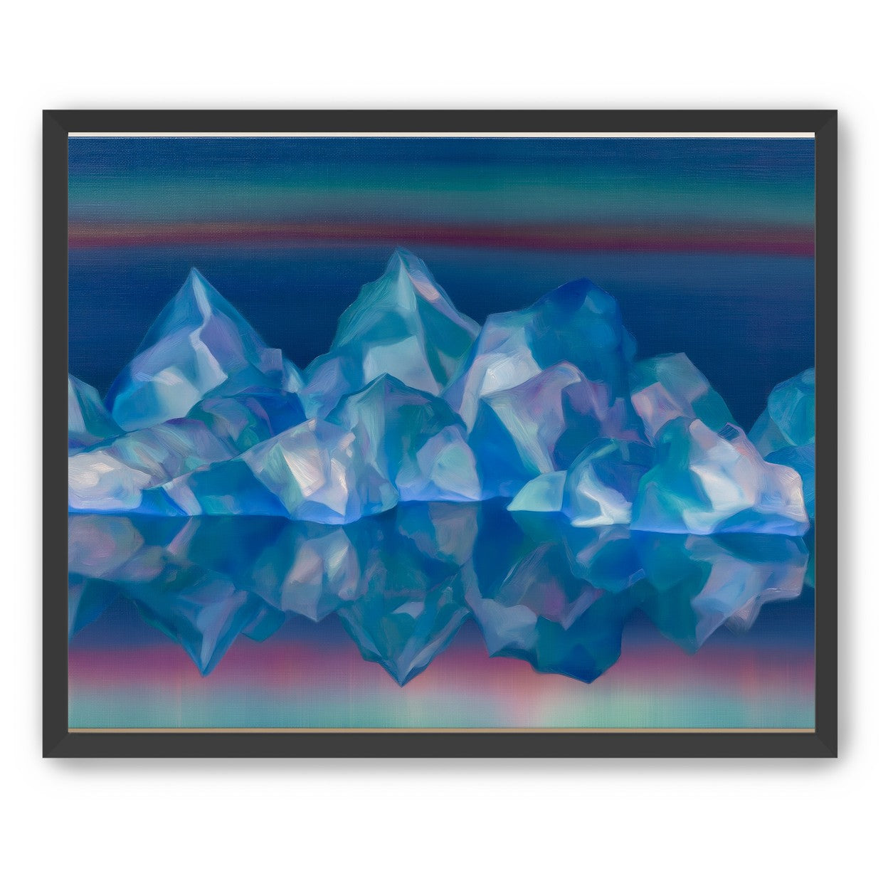 Icebergs in banded twilight