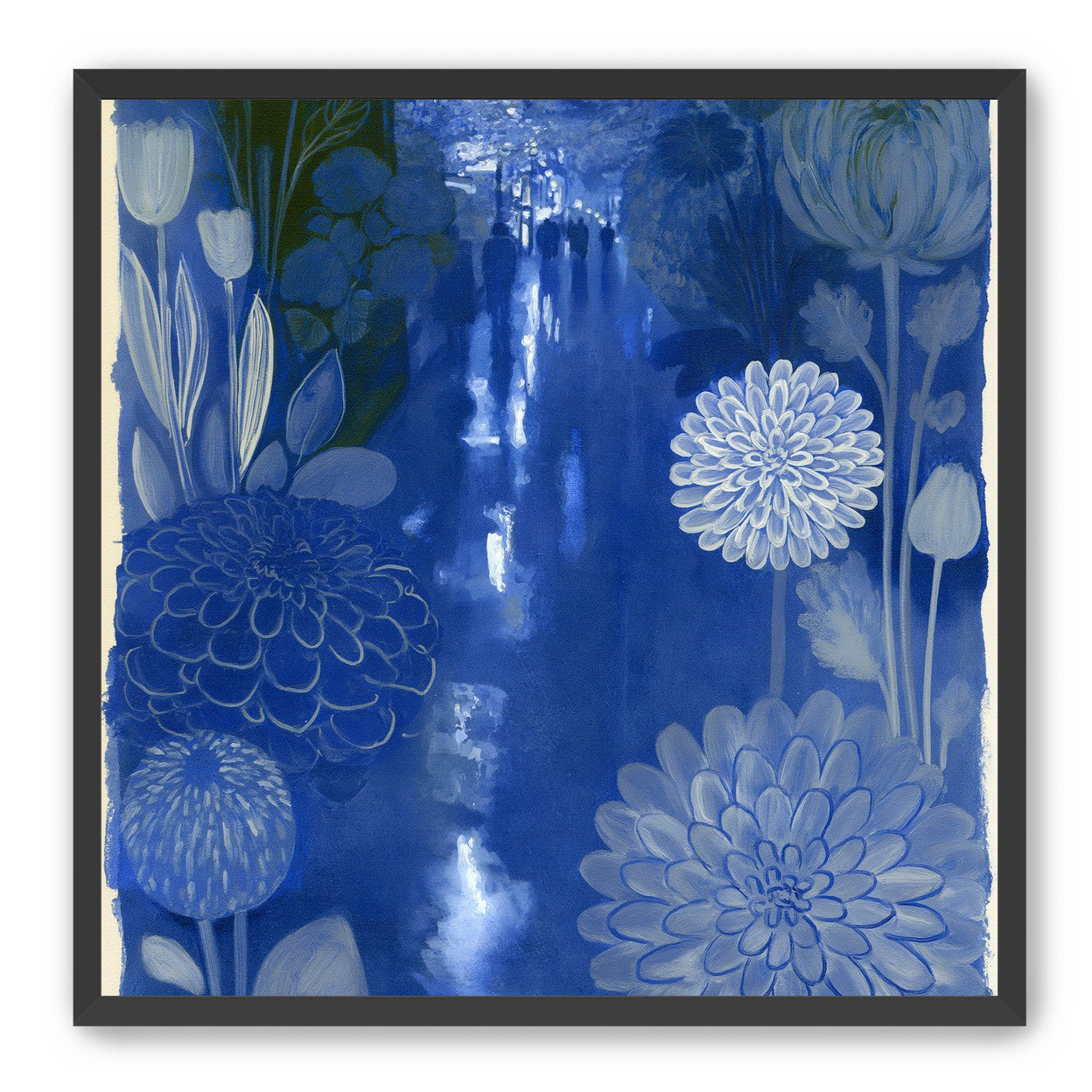 Blue garden night walk