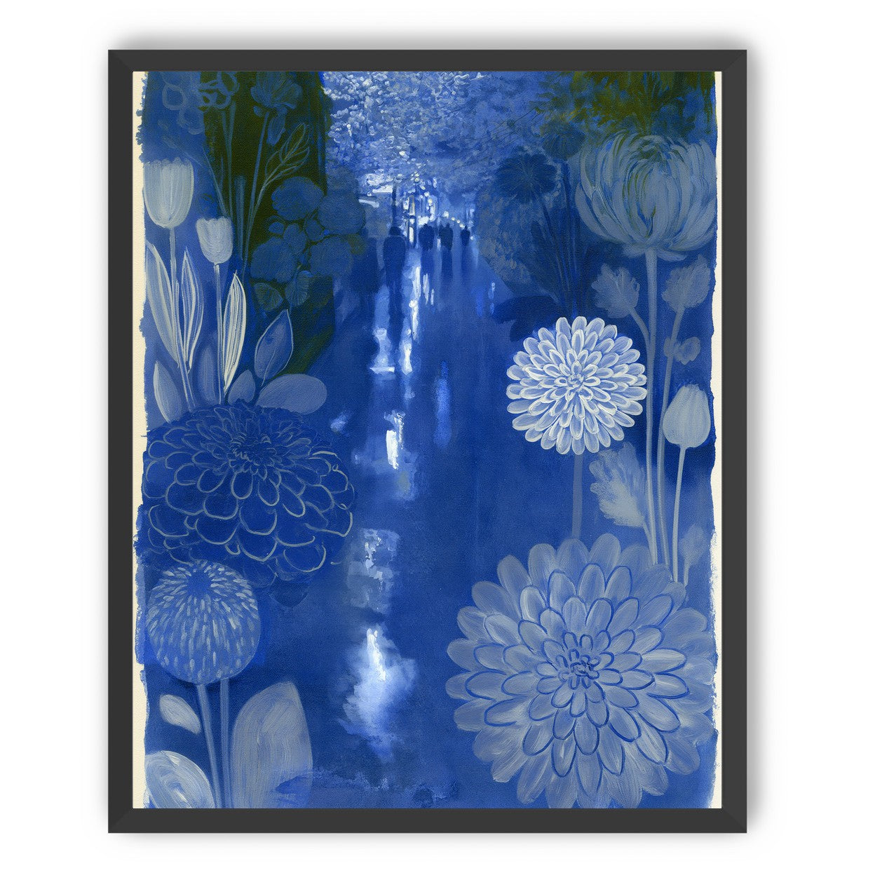 Blue garden night walk