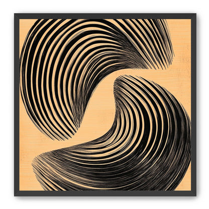 Black spiral on tan ground