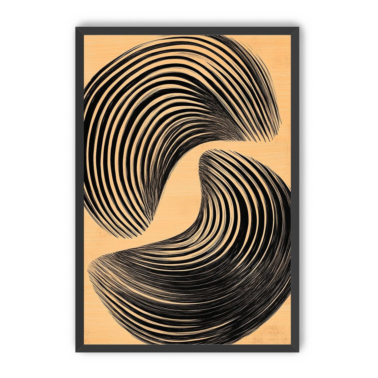 Black spiral on tan ground