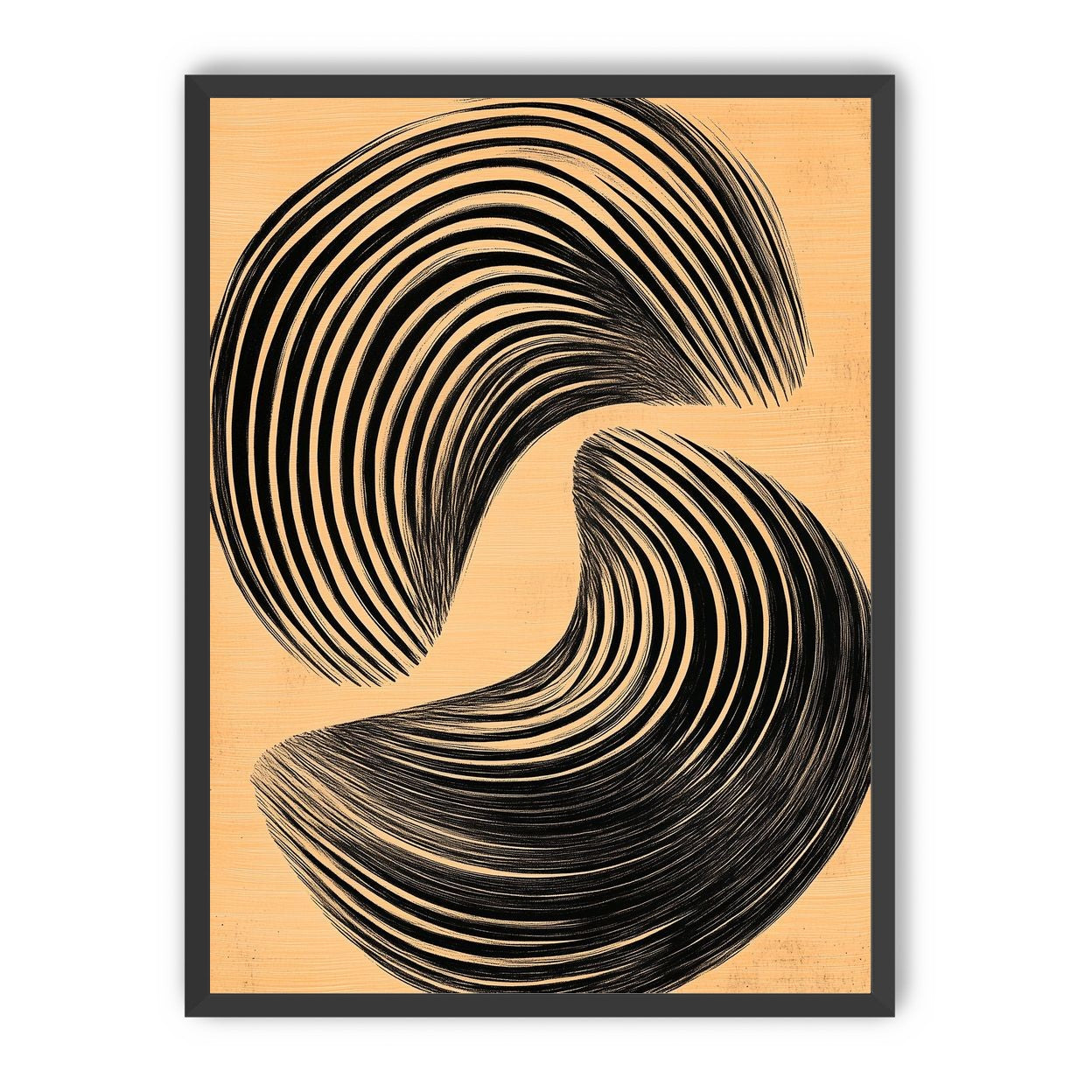 Black spiral on tan ground