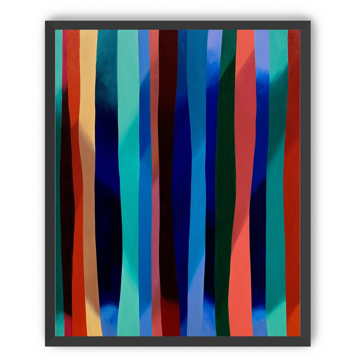 Blue shadow under bright stripes