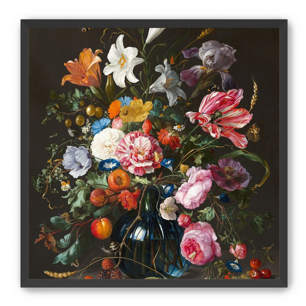 Butterflies over the blue vase