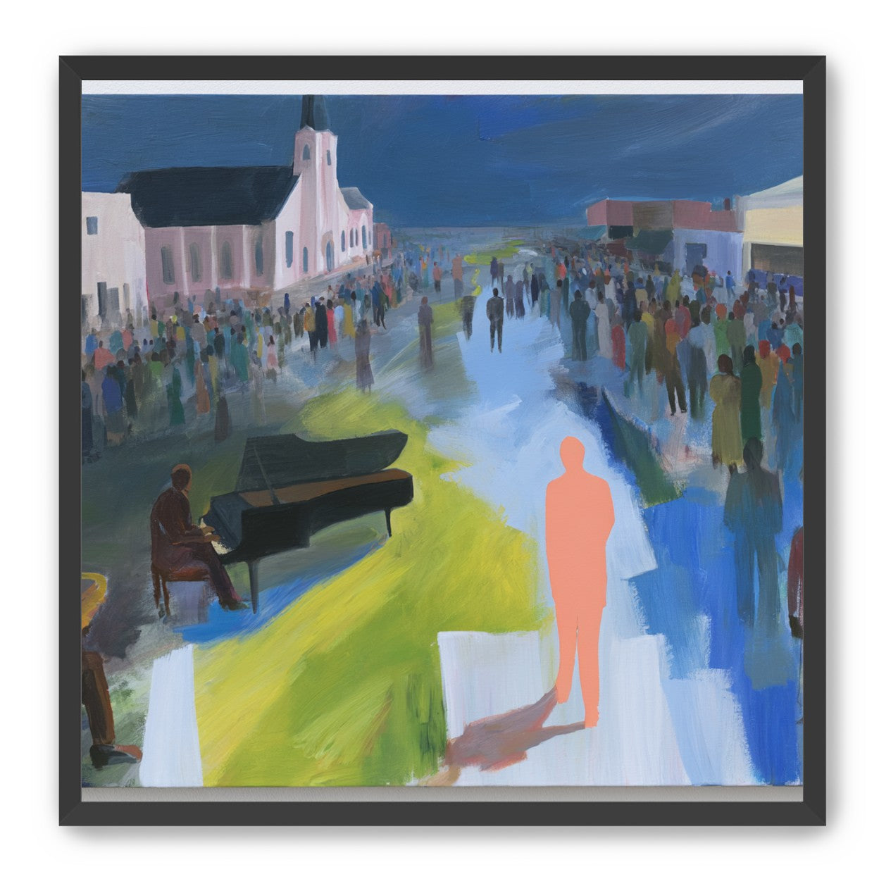 Crowd around the musicians
