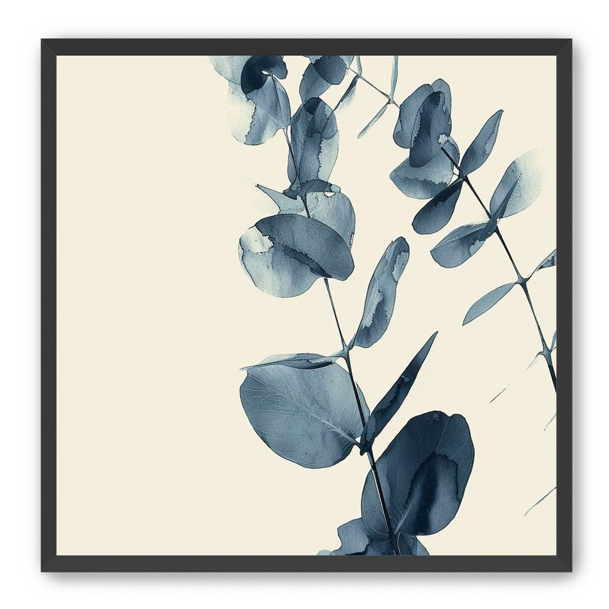 Blue eucalyptus on paper