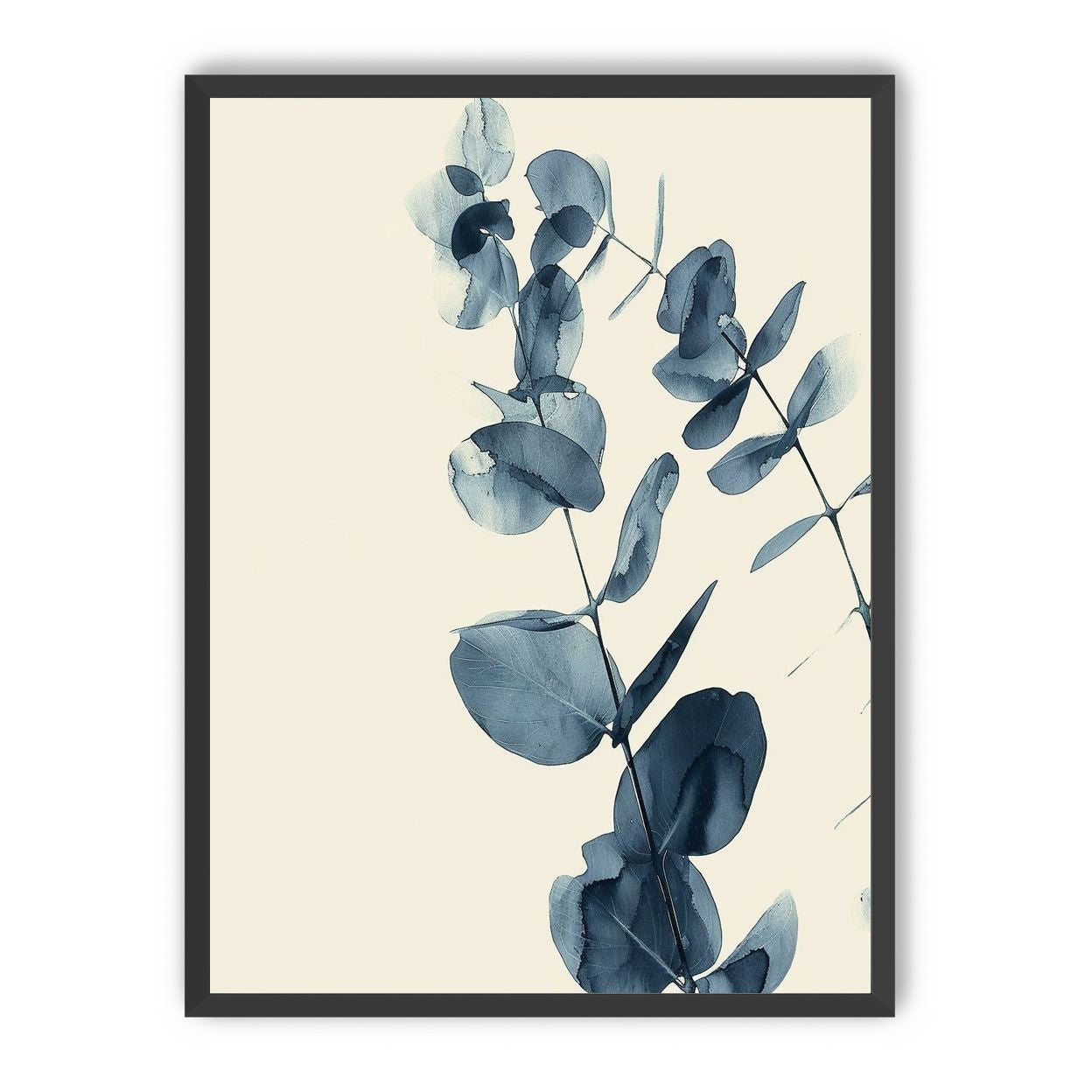 Blue eucalyptus on paper
