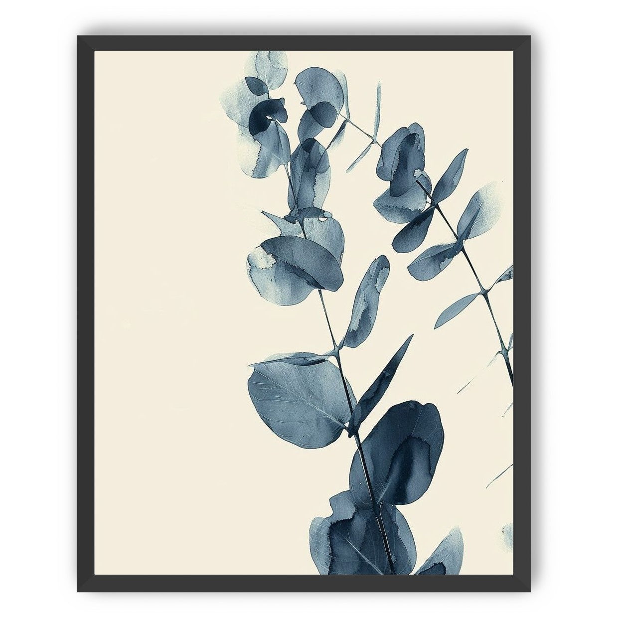 Blue eucalyptus on paper
