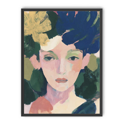 Portrait with pale flower