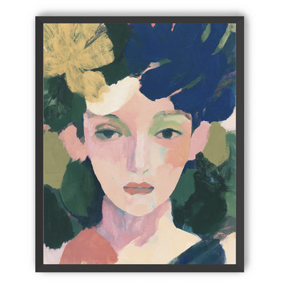 Portrait with pale flower
